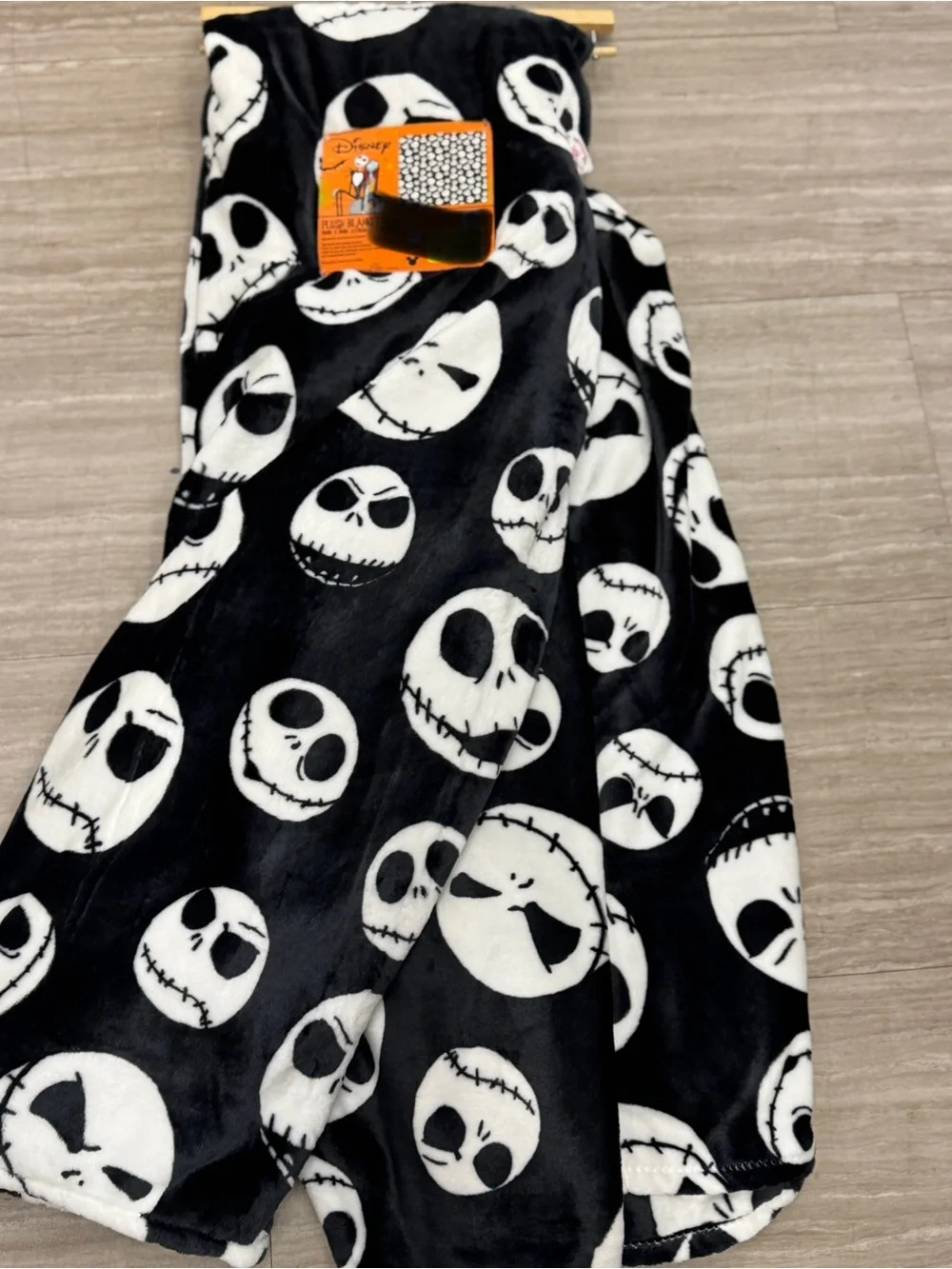Disney Black and White Jack Skellington Plush Throw Blanket